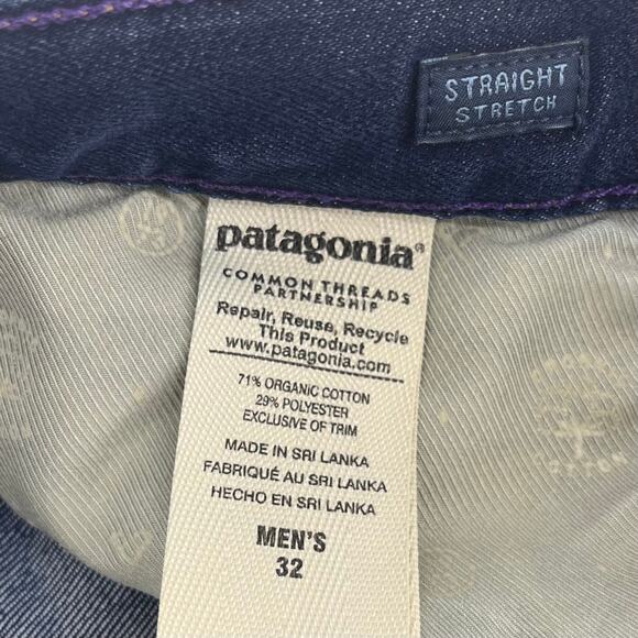 Patagonia Iron Clad Blue Denim Jeans Straight Stretch Men's 32/30 - Picture 11 of 12